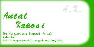 antal kaposi business card